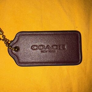 Coach Hangtag: Brown Leather Keychain